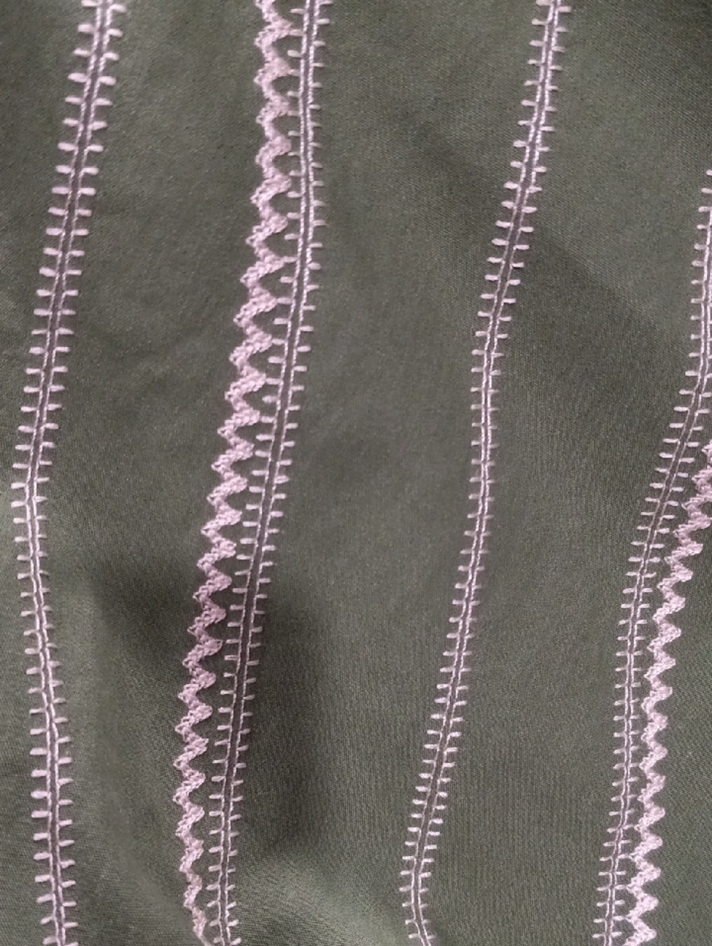 Gilli Michiko Puff Sleeve Olive V-Neck Smocked Waist Embroidered Maxi Dress - Picture 7 of 14